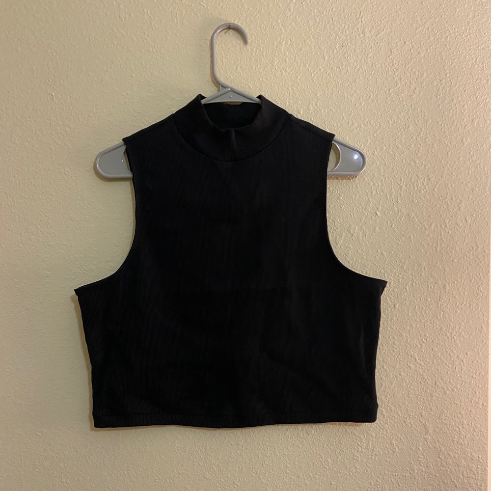 Everlane Ribbed Mock Neck Tank- Black